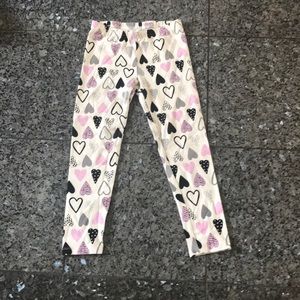 white heart leggings. size 6